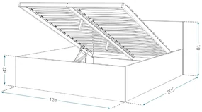 GL Jednolôžková posteľ s úložným priestorom Buster 120x200 - sivá