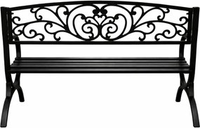 Lean Záhradná kovová lavička – čierna