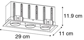 Moderný zapustený reflektor čierny nastaviteľný 3-svetlo - Roof