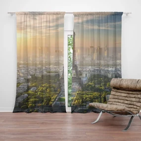 Sablio Záves Paríž Eiffelova veža Skyline: 2ks 140x250cm