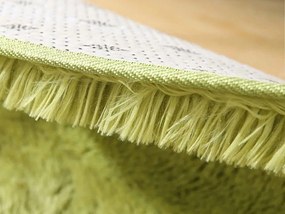 Okrúhly shaggy koberec Lana v zelenej farbe – vysoký vlas Rozmer: 80 cm