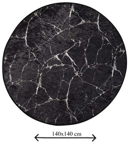 Koupelnová předložka Marble 140 cm černá/bílá