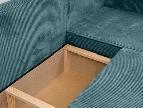 Petrolejová rohová pohovka SMART COSARO, obojstranná + 2 vankúšiky ZDARMA