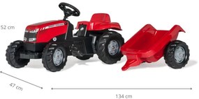 Šlapací traktor Rolly Toys Massey Ferguson s prívesom 012305
