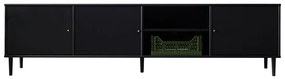 Čierna TV komoda s kovovými nohami Mistral 233