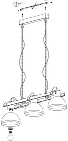 Eglo 43168 - Luster na reťazi LUBENHAM 3xE27/28W/230V