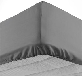 Antracitová napínacia bavlnená plachta 180x200 cm Lina – douceur d'intérieur