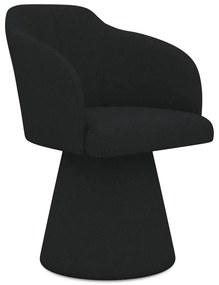 Čierne čalúnené jedálenské kreslo Kanoa – Makamii