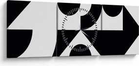 Obraz - Geometrická abstrakcia N⁰1 (s hodinami) (90x30 cm)