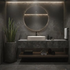 Rea Nadia, umývadlo na dosku 610x385x120 mm, imitácia kameňa, REA-U7341