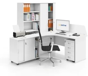 Zostava kancelárskeho nábytku MIRELLI A+, typ C, ľavá, biela