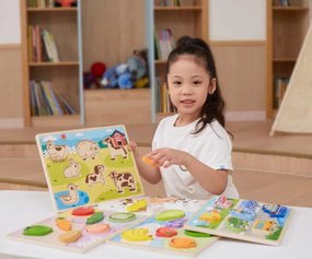 Puzzle na podložke Viga 44702 7 dielikov - farma