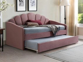 Jednolôžková posteľ BELLA VELVET s prístelkou Farba: Bluvel 52 - antická rúžová