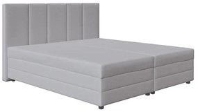 Čalúnená posteľ ISABEL 180x200 s pružinovou matracou a úložným priestorom svetlosivá
