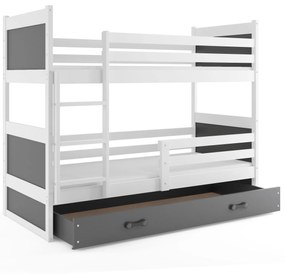 Poschodová posteľ RICO 2 - 190x80cm - Biely - Grafitový