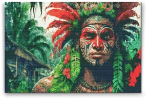 Gario Diamantové maľovanie Indián Rozmery: 40 x 60 cm, Rámovanie: Iba zrolované plátno, Diamanty: Štvorcové