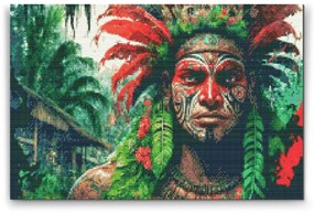 Gario Diamantové maľovanie Indián Rozmery: 80 x 120 cm, Rámovanie: S vnútorným rámom, Diamanty: Štvorcové
