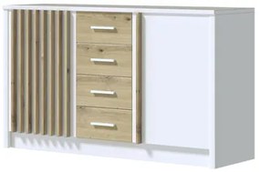 Komoda so 4 zásuvkami biela LAMELLO