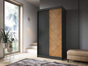Šatní skříň Marrphy 120 cm dub Caramel/černá