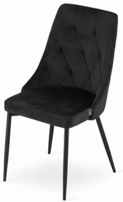 Zamatová stolička Lima čierna