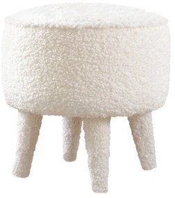 Biely detský puf z textílie bouclé Moouv – Artie