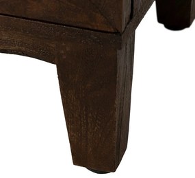 Hnedá vitrína z mangového dreva 80x100x40 cm Ravi – Ixia