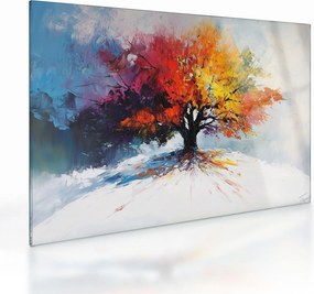 Sklenený obraz - Pestrofarebný strom (70x50 cm)
