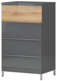 Komoda 4s Onyx f4v/on lakované pacific walnut/anthracit