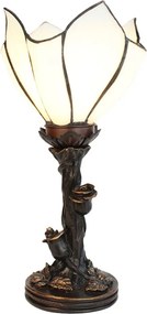 Nástěnná lampa Tiffany Flower White - Ř 18*32 cm E14/max 1*25W