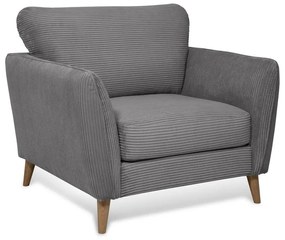 Tmavosivé menčestrové kreslo Paris – Scandic