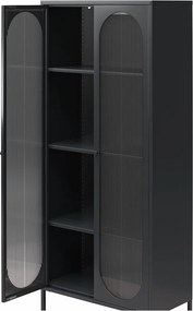Čierna kovová vitrína 80x186x40 cm Luna – Støraa