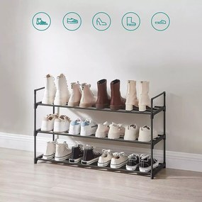 Kovový botník SHOEN 92x30x54 cm čierny