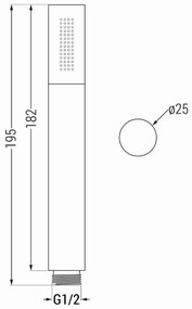 Mexen príslušenstvo - podomietkový 1-bodový ručný sprchový set R-70, grafit, 785706051-66