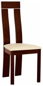 Kondela Drevená stolička, orech/ekokoža béžová, DESI
