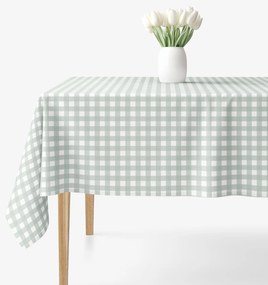 Goldea hranatý obrus 100% bavlnené plátno - šalviovo zelené kocky 100 x 100 cm