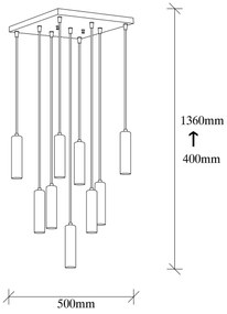 Závěsný lustr Tempo VI zlatý