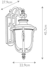 Elstead KL-LUVERNE2-M - Vonkajšie nástenné svietidlo LUVERNE 1xE27/100W/230V IP44