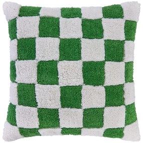CHECKER STYLE Vankúš 50 x 50 cm - zelená