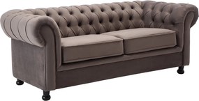 Pohovka Chesterfield, stredně šedá látka