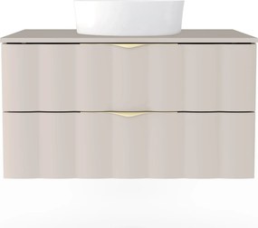 Závesná skrinka pod umývadlo Omi 80 cm kašmírová/zlatá