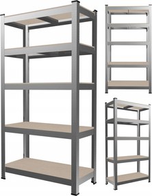 SADA DVÔCH 5-ÚROVŇOVÝCH POLIČIEK 180 x 90 x 40 CM NOSNOSŤ POLIČKY: 175 KG *2158