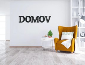 drevko Drevený nápis na stenu Domov Rozmer obrazu: 12,5 x 60 cm, Farba dekorácie: Čierna