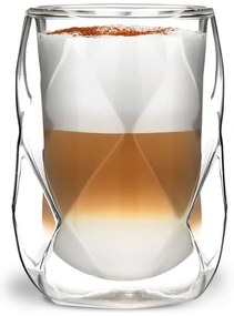 Súprava 2 dvojstenných pohárov na latté Vialli Design Geo, 250 ml
