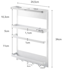 Veľký biely magnetický držiak do kuchyne YAMAZAKI Tower Magnetic Side Rack