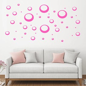 Veselá Stena Samolepka Bubliny Farba: růžová, Veľkosť: 80 x 94 cm
