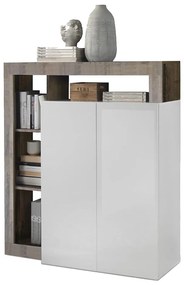 Komoda LENOR biela/hnedá