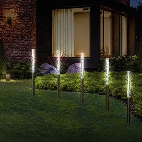InternetovaZahrada Sada 5 LED solárnych lámp - biela