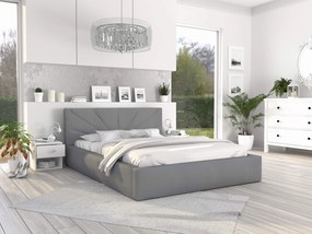 GM Čalúnená manželská posteľ s úložným priestorom Gabina - sivá Rozmer: 160x200