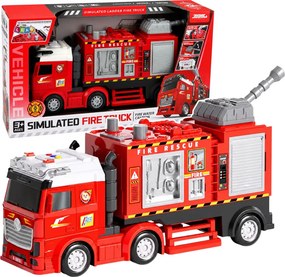 LEAN Toys Hasičské auto s vodným delom, pohonom, svetlami a zvukmi