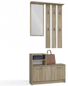 Predsieňová zostava Vayan 1 (dub sonoma) (so zrkadlom). Akcia -20%. Vlastná spoľahlivá doprava až k Vám domov. 1132527